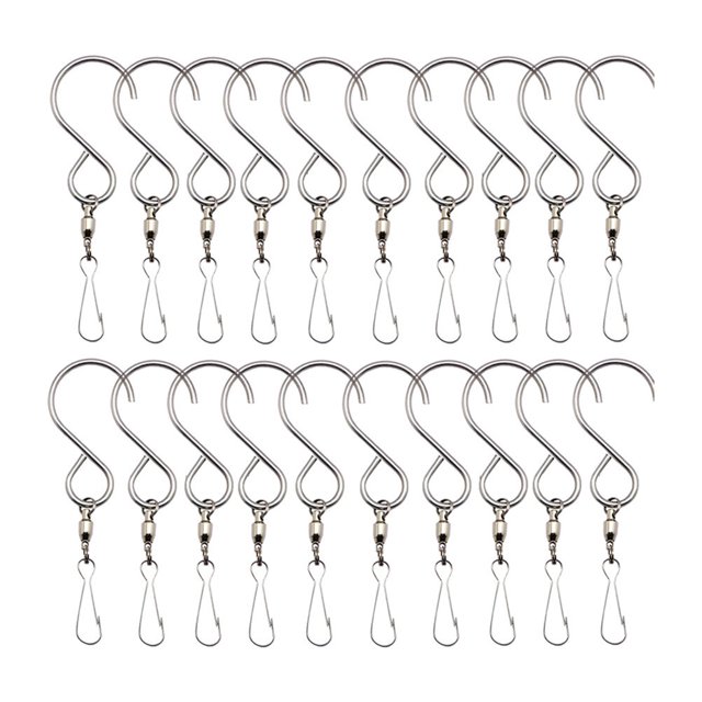 MasteelfCA 20pcs Dual Swivel Hooks Wind Chimes Twisters Garden Swivel Hooks Clips