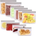 thumbnail image 1 of Reusable Silicone Bags - Ziplock Reusable Food Storage Bags - 10 Pack Reusable Sandwich Snack Bags - Silicon Reusable Silicone Bags for Vegetable Meat Cheese Food Storage Zip Lock Bags, 1 of 1