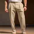thumbnail image 2 of Pantalon Décontracté pour Hommes, Taille à Boutons, devant Plat, Jambe Droite, 2 of 6