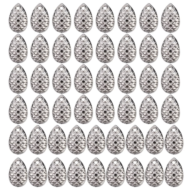 50pcs/Pack Fishing Spinner Rings Blades Mini Fish Scale Smooth Flattie Attractor Lure Nickel Spoon Fishing Tool Lure Accessories