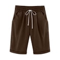 thumbnail image 2 of Lenago Shorts d'Été Grande Taille pour Femmes, Cinq Points, Coton Lin, Décontracté, en Solde, 2 of 6