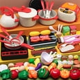 thumbnail image 2 of C Childrens Pretend Kitchen Toy Set With Vegetable Chopper Cooking Utensils For Role Play Educational Activity Safe Material Fun, 2 of 8