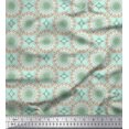 thumbnail image 1 of Soimoi Green Poly Georgette Fabric Mandala Geometric Print Fabric by the Yard 42 Inch Wide, 1 of 5
