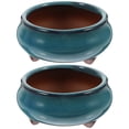 thumbnail image 1 of 2pcs Chinese Ceramic Planter with Drainage Hole Glazed Pot Succulent Plant Pot, 1 of 6