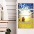 thumbnail image 1 of Éléphant de Savane dans une Prairie - Impression sur Toile Africaine Très Grande, 1 of 3