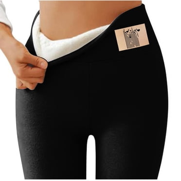 Styesk Leggings for Women Winter Fleece Lined Leggings Comfy Casual Slim High Waist Activewear Cute Printed Warm Plush Thermal Snow Pants