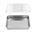thumbnail image 4 of LHCER Plaque à Pâtisserie avec Grille, Ensemble Rôtissoire et Grille en Acier Inoxydable, Nettoyage Facile, Rôtissoire Rectangulaire avec Grille pour Cuisson et Pâtisserie, Rôtissoire, 4 of 8