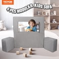 thumbnail image 2 of VEVOR Modular Kids Play Couch 4Pcs DIY Creative Child Sectional Sofa Dark Grey, 2 of 9