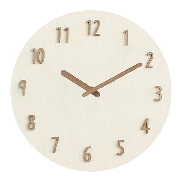 GROWTH TANK Round Hanging Clock Silent Home Decor 30cm Wall Watch Clock Non Ticking for Dining Room Anniversary Kitchen Christmas Wedding White