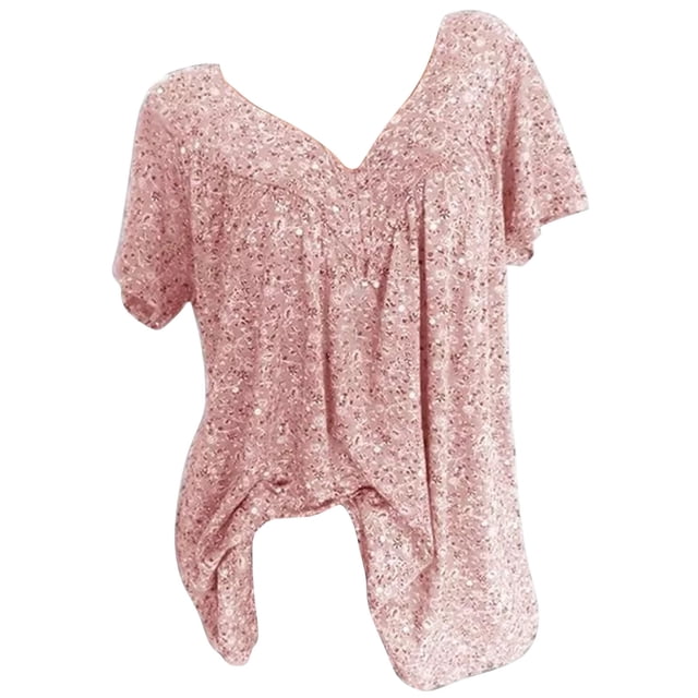 Hauts et Chemisiers pour Femmes Mode Décontractée Ample T-Shirt à Col Rond Imprimé Chat Lune Rose G