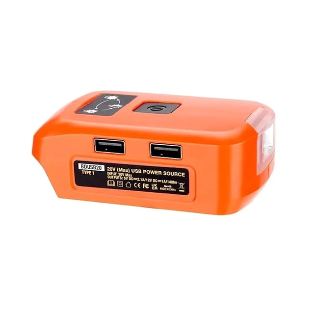 NATEFEMIN Portable Battery Adapter USB Phone Charger for Black&Decker 20 Volt Lithium-Ion Battery
