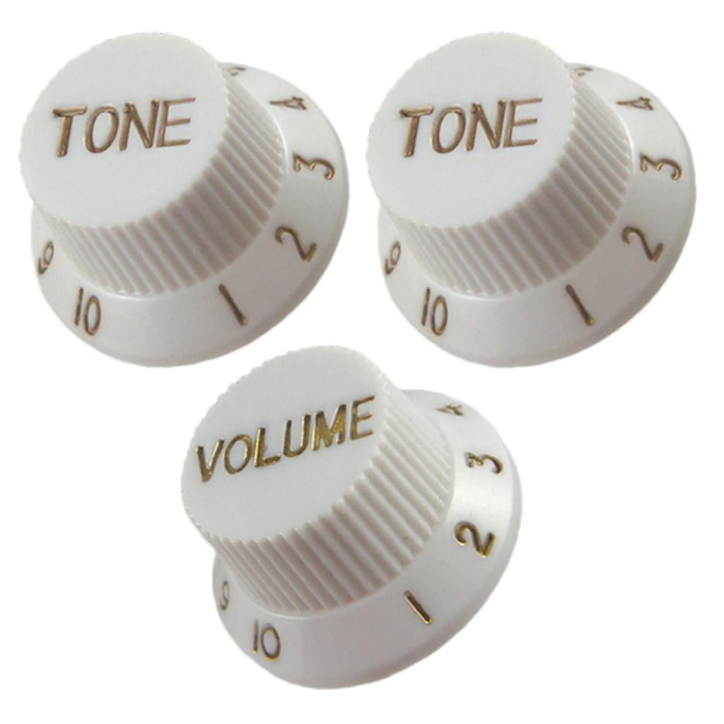 TISHITA 1 Volume et 2 Tonalités Boutons de Commande pour Guitare Électrique ST Sq Blanc