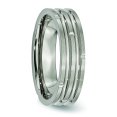 thumbnail image 4 of Titanium Grooved 6mm Polished and Satin Band Ring 7.5 Size, 4 of 6