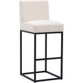 thumbnail image 1 of 31" Height Cream Fabric Bar Stool, Counter Height Stool with Back and Footrest for Kitchen Modern Metal Barstool, Linen Upholstered Farmhouse Bar Chair Island Stool, 1 of 5