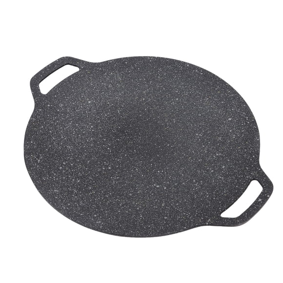 FLAMEEN Round Cast Iron Frying Pan, Reusable Griddle for Camping and Climbing