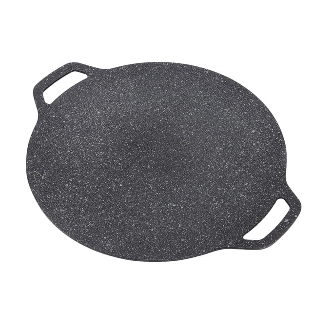FLAMEEN Round Cast Iron Frying Pan, Reusable Griddle for Camping and Climbing