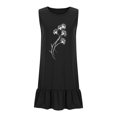 thumbnail image 4 of Ovzne Robes pour Femmes Robe de Plage Mode Femmes Imprimé Col Rond Sans Manches Poche Jupe Plissée Robe à Empiècements Robe pour Femmes Imprimée Liquidation, 4 of 6