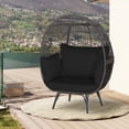 thumbnail image 1 of Costway Patio Oversized Rattan Wicker Egg Chair Lounge Basket 4 Cushion Indoor & Outdoor, 1 of 9