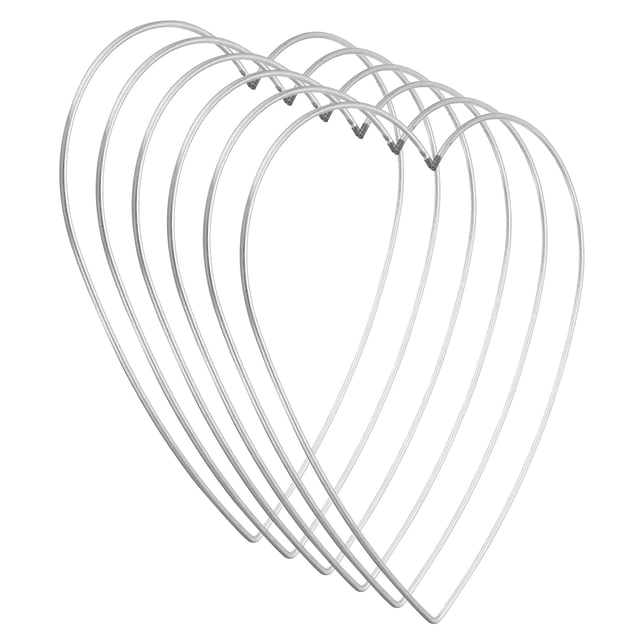 Unique Bargains Dream Catcher Rings, 6 Pcs Metal Heart Shape Macrame Wreath Floral Ring Hoop, Silver