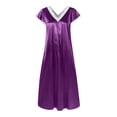thumbnail image 2 of Drppepioner Pyjama d'Intérieur pour Femmes à Manches Courtes, Col en V, Longue Robe de Nuit, Tenue de Sommeil, 2 of 2