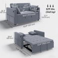thumbnail image 3 of HOMCOM Sofa Bed, Pull Out Sleeper Sofa w/ USB Charging, Adjustable Backrest, 3 of 10
