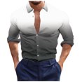 thumbnail image 1 of Birdeem Chemises pour Hommes Manches Longues Boutonnées Mode Décontractée Imprimée Bouton Col Rabattu Chemise Chemise Hauts Été Chemises Manches Longues pour Hommes, 1 of 4