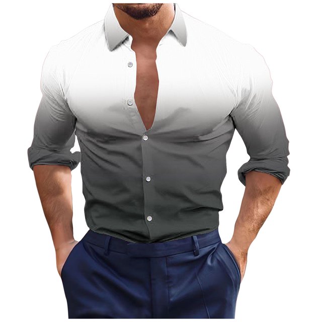 Birdeem Chemises pour Hommes Manches Longues Boutonnées Mode Décontractée Imprimée Bouton Col Rabattu Chemise Chemise Hauts Été Chemises Manches Longues pour Hommes