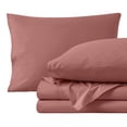 thumbnail image 1 of Bare Home Organic Percale Sheet Set - 300 Thread Count - 100% Organic Cotton - Split King, Dusty Rose, 1 of 7