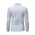 thumbnail image 3 of Kmbangi  Men's Casual Denim Shirts Solid Color Long Sleeve Lapel Button Tops for Party Spring Autumn, 3 of 6