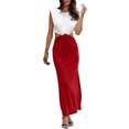 thumbnail image 4 of Gspmoly Robes d'Été pour Femmes 2025, Robes d'Été Aguichant pour Femmes à Col Rond Fendu Sans Manches Patchwork Dos Nu Robes Formelles pour Femmes Économies d'Été Liquidation, 4 of 7