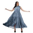 thumbnail image 3 of Moomaya Robe d'Été Longue Imprimée pour Femmes en Rayonne Sans Manches, 3 of 4