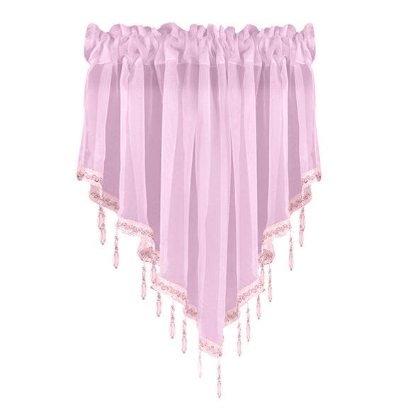 Rideau Drapé Couleur Unie, Rideau Fini pour Chambre, Déco Maison, Design Triangle, Petit Rideau pour Cuisine et Salon 51 X 24 Pouces