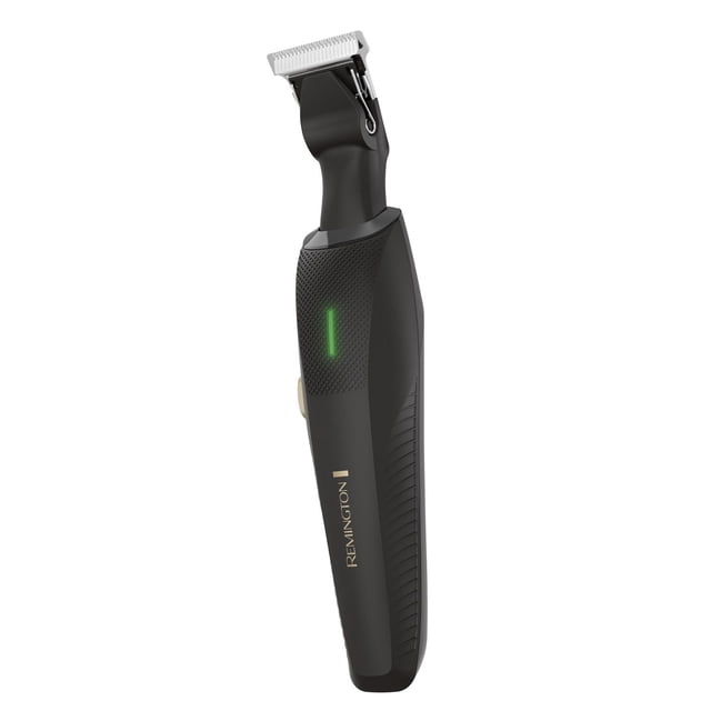 Remington T-Series Multigroomer de Précision Ultime PG3150 avec un Corps Ergonomique Noir et une Prise Texturée, Doté d'Une Lame en T Blanche Grand pour un Bord Précis, d'Un Indicateur DEL Vert et du logo Remington en Or, Conçu pour une Taille et un Soin Détaillés de la Barbe dans les Soins Personnels pour Hommes.