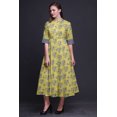 thumbnail image 4 of Bimba Robe Longue Décontractée à Imprimé Floral pour Femme, Col en V, Sans Manches, Fente avant, X-Grand, 4 of 5