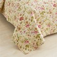 thumbnail image 4 of JML Ensemble de Courtepointe 3 Pcs Taille King, Doux Réversible 1 Courtepointe & 2 Couvre-Oreillers, Floral Beige, 4 of 6