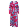 thumbnail image 3 of JIRNDf Robes de Printemps pour Femmes 2025 Mode Tendance Confortables Taille Haute Tempérament Imprimées Col en V Robes d'Été pour Femmes Robe Bohème A L, 3 of 4