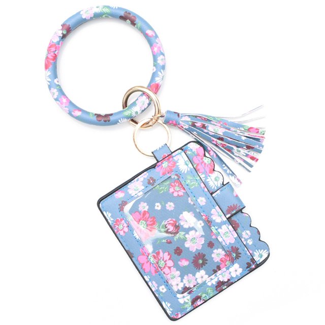 RKSTN Keychain Large Bracelet Keychain Card Tassel Bangle Key Ring Wristban With Wallet Keychain