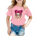 thumbnail image 1 of GDREDA Vêtements Fille Filles Mignon Imprimé Graphique Col Rond Manches Courtes Tee Été Décontracté T-Shirt Filles Hauts Tube Rose, 3-4 Ans, 1 of 4