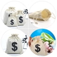 thumbnail image 5 of KAKOWELY Canvas Drawstring Bags 10Pcs Drawstring Gift Bag Party Gift Storage Bag Game Coins Bag Dollar Pattern Bag7.87"X6.69"X0.08", 5 of 5