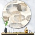 thumbnail image 3 of Designart 'Neutral Oval Grey Stones II' Glam Metal Circle Wall Art, 3 of 3