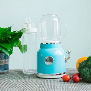 Mini Mélangeur avec Double Cup Retro Shake et Ice Crush Maker Countertop Juice Blender avec des lames en acier inoxydable CN Connecteur