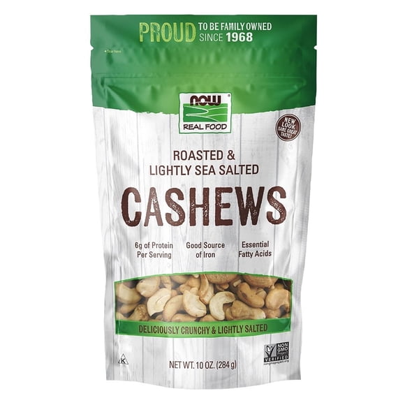 NOW Foods - Roasted Cashews Lightly Sea Salted - 10 oz.