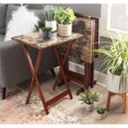 thumbnail image 2 of Linon Ensemble de Table à Plateau Pliant en Faux Marbre de Cinq Pièces avec Support en Bois Brun, 2 of 18