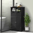 thumbnail image 2 of kleankin Armoire de Rangement, Armoire de Salle de Bain avec Tablette Ajustable, Noir, 2 of 10