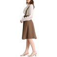 thumbnail image 4 of Unique Bargains Jupe Midi Plissée à Bretelles Rétro à Taille Élastique pour Femme Brun Foncé TG, 4 of 7