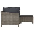 thumbnail image 3 of vidaXL Ensemble de Salon de Jardin 4 Pcs avec Coussins Gris en Rotin Poly, 3 of 5