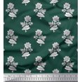 thumbnail image 1 of Soimoi Poly Georgette Fabric Leaves & Floral Block Decor Fabric Printed Yard 52 Inch Wide, 1 of 3