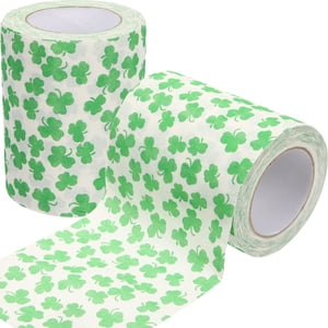 KAKOWELY 2 Rolls Clover Pattern Toilet Paper Roll Papier Tissu Toilet Papier Toilet Roll, 3.94"X2.95"X2,95"