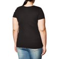 thumbnail image 2 of Hanes Womens Short Sleeve V-Neck Tee, M, Hello Hello Hello/Black, 2 of 3
