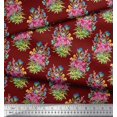 thumbnail image 3 of Soimoi Velvet Fabric Leaves & Floral Print Fabric by Yard 58 Inch Wide, 3 of 3